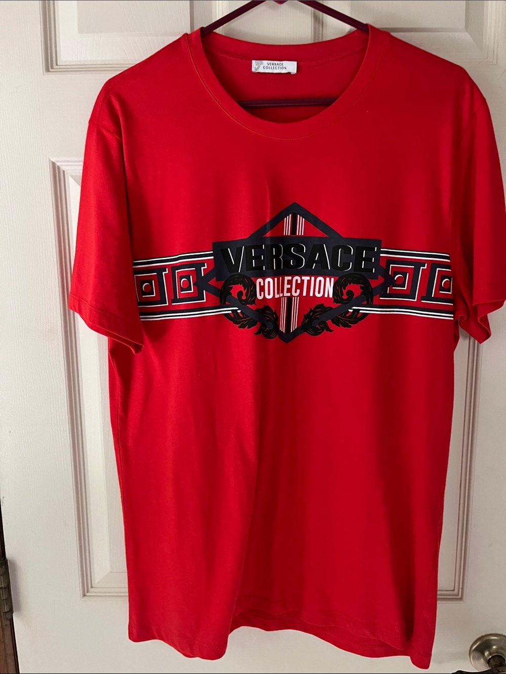 Versace Collection Red Graphic Logo Short Sleeve Tee XL